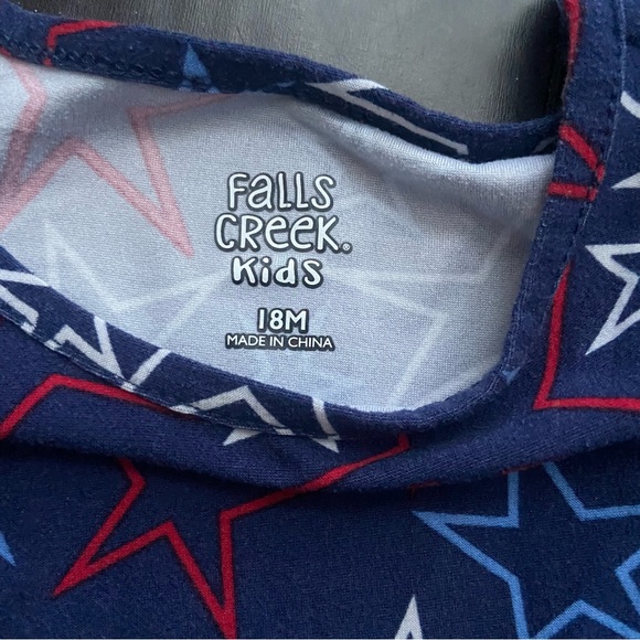Falls Creek Kids spandex stretchy Star patriotic dress size 18M EUC - Picture 3 of 4